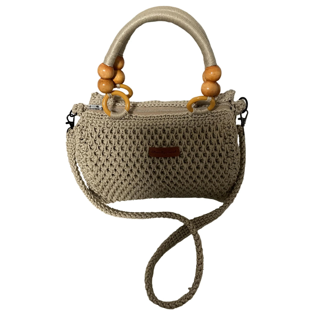 Handmade Beige Crochet Shoulder Bag