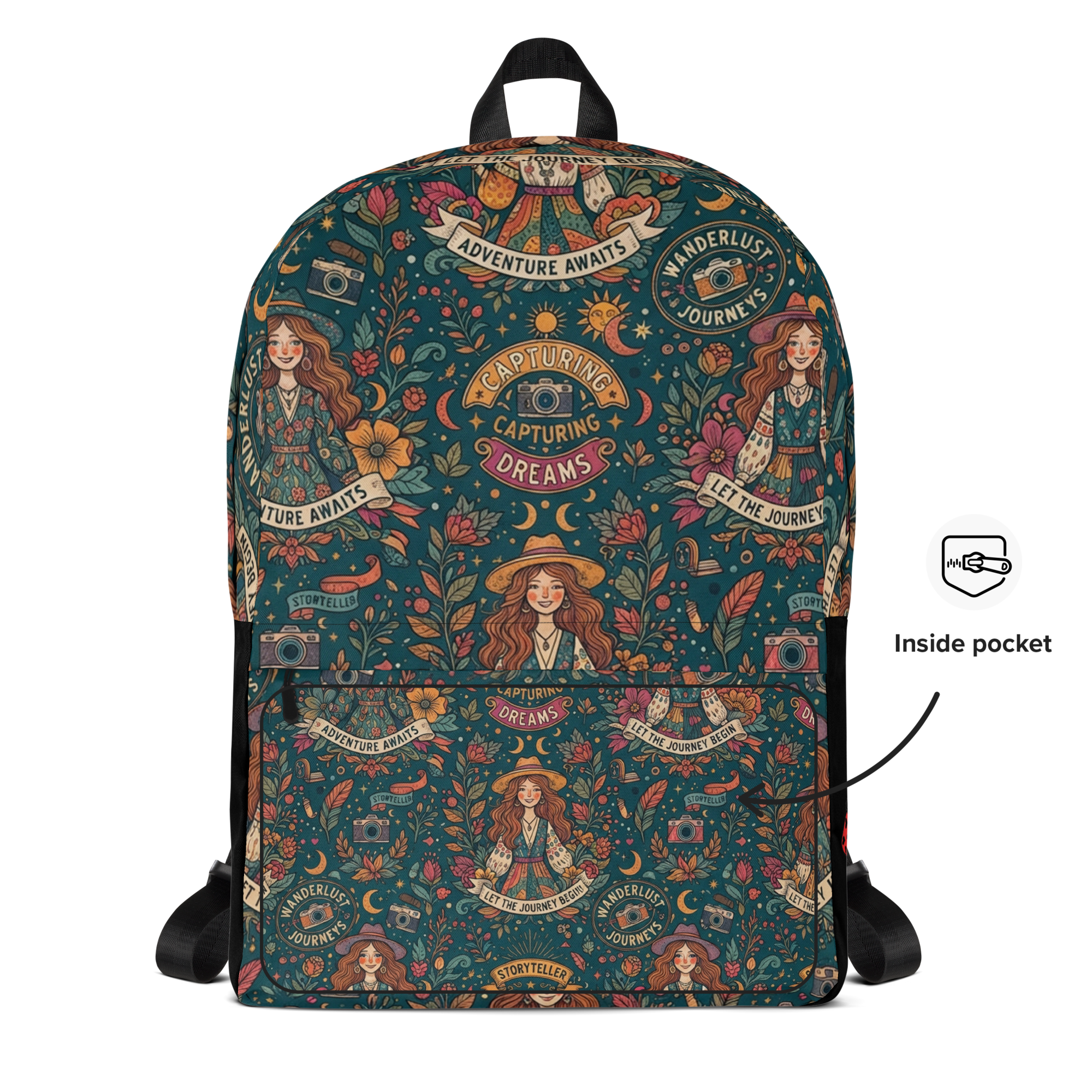 Isla Fisher-Inspired Graphic Print Canvas Backpack