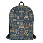 Nostalgic Pop Culture Graphic Canvas Backpack