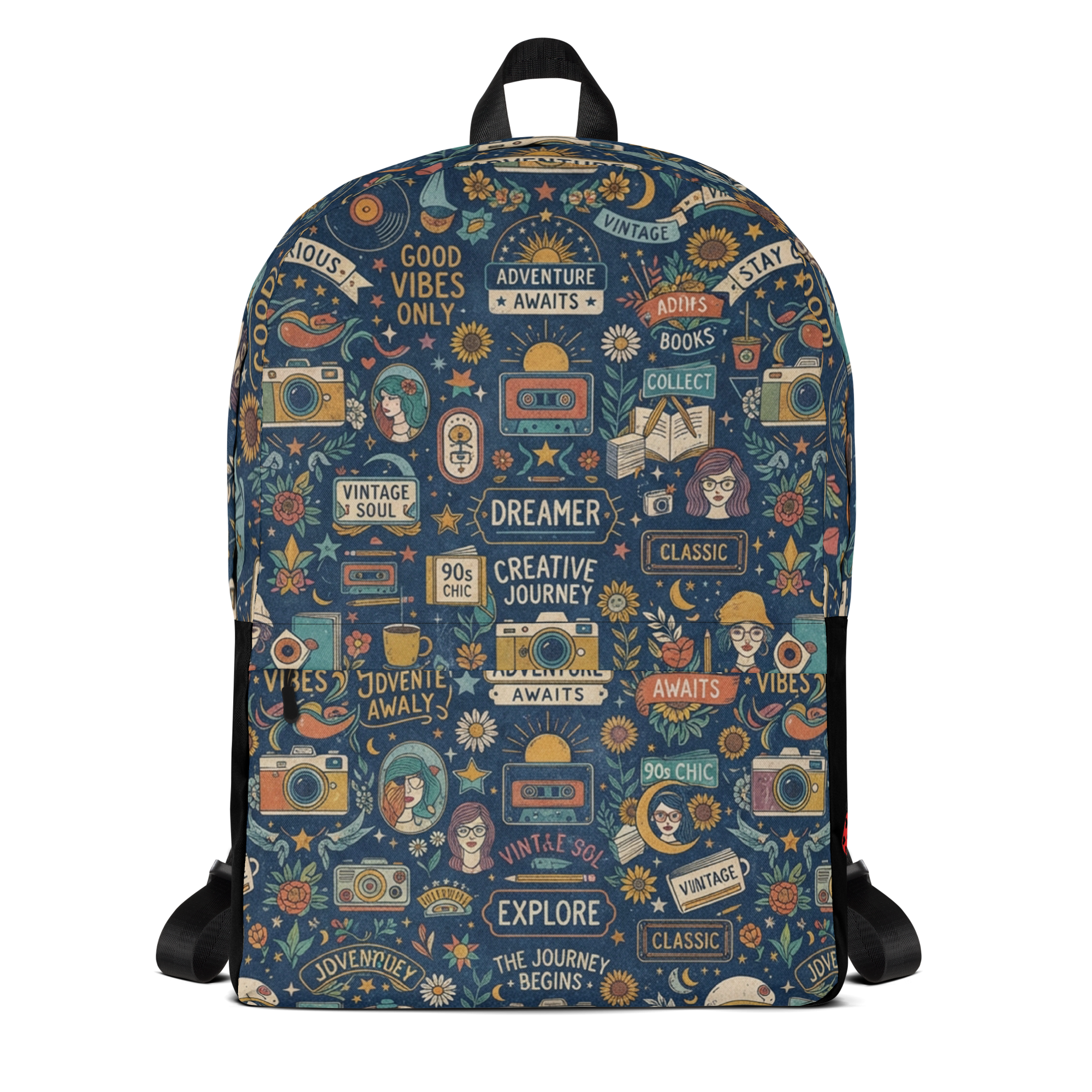 Nostalgic Pop Culture Graphic Canvas Backpack