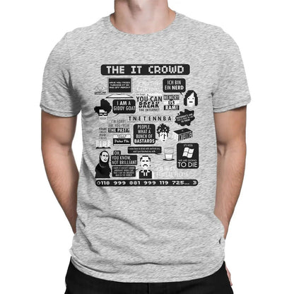 The IT Crowd Quotes Men's T-Shirt on a Hanger