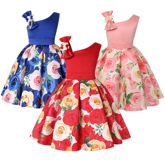 Girls Floral One Shoulder Dress Collection