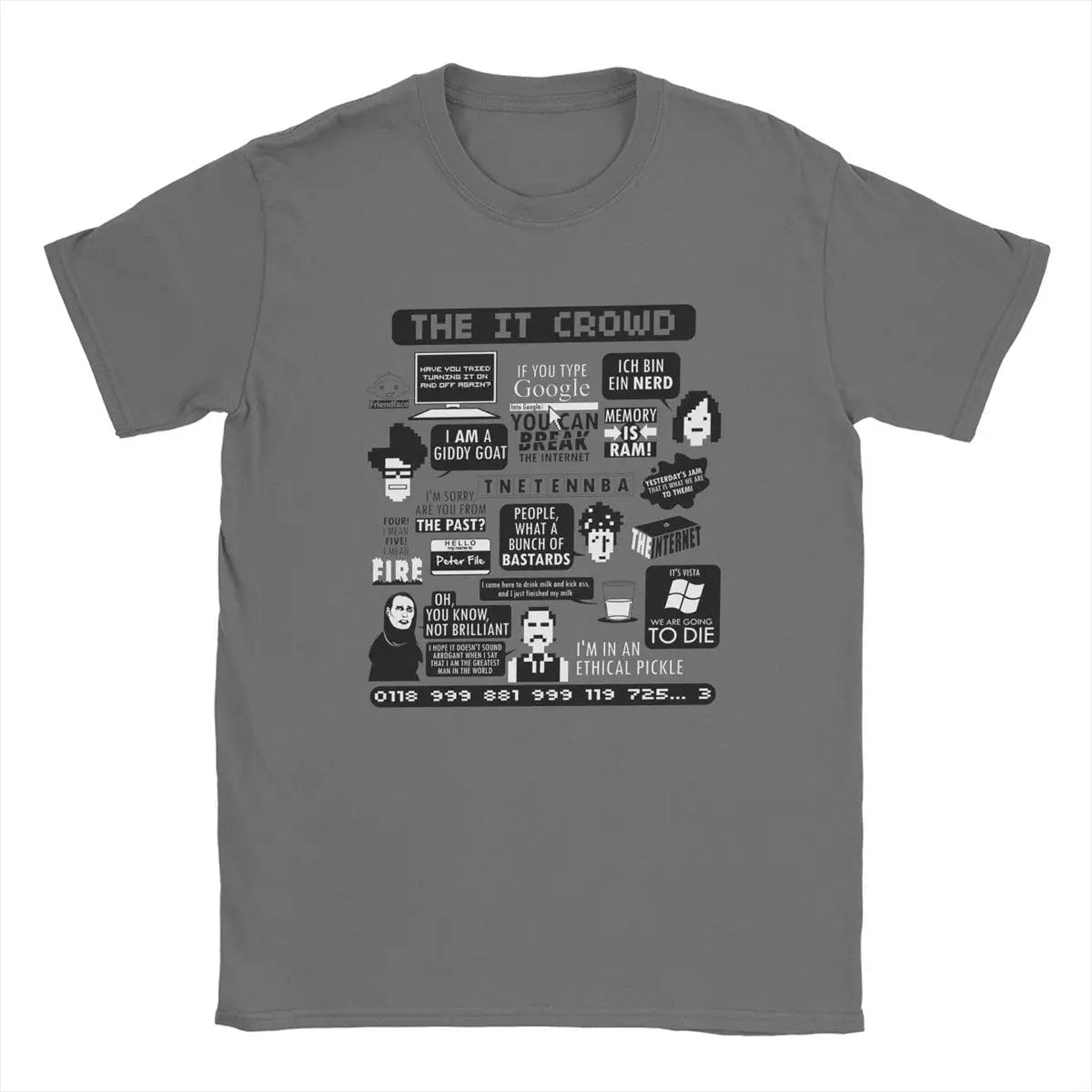 Side View of The IT Crowd Quotes Men's T-Shirt