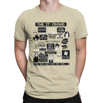 The IT Crowd Quotes Men's T-Shirt in a Casual Setting