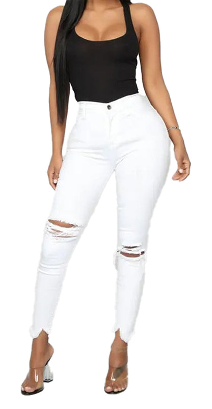 Womens Ripped Skinny Jeans Chic Styles