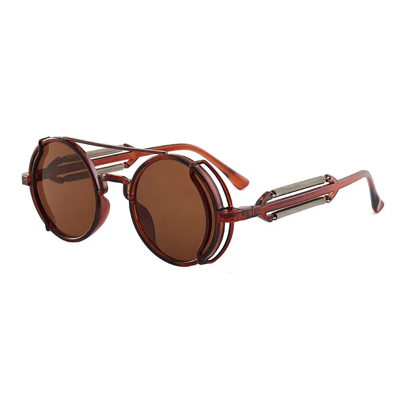 Classic Gothic Steampunk Round Sunglasses
