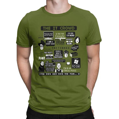 Flat Lay of The IT Crowd Quotes Men's T-Shirt