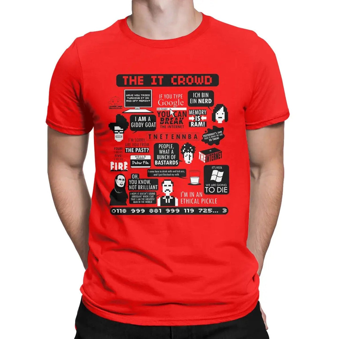 The IT Crowd Quotes Men's T-Shirt in Various Sizes