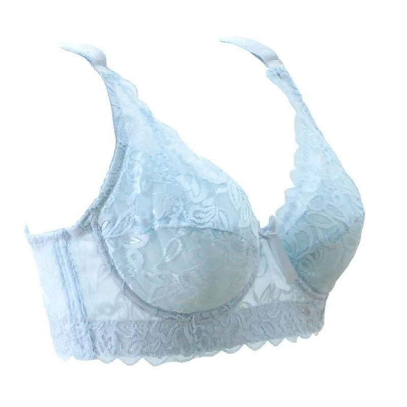 Women Lace Bra Thin Underwire Push Up Lingerie Brassiere