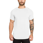 Mens Short Sleeve Hooded Bodybuilding Gym Pullover