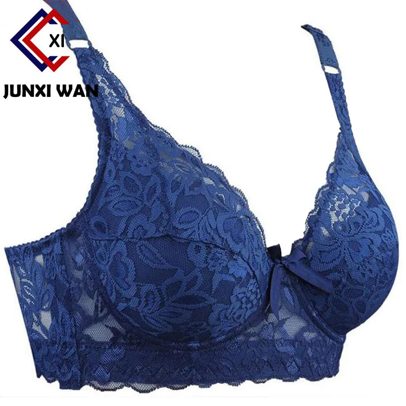 Women Lace Bra Thin Underwire Push Up Lingerie Brassiere