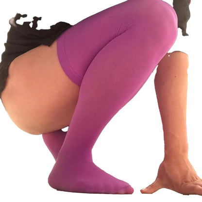 Mens Thigh High Stockings Bold Purple Style
