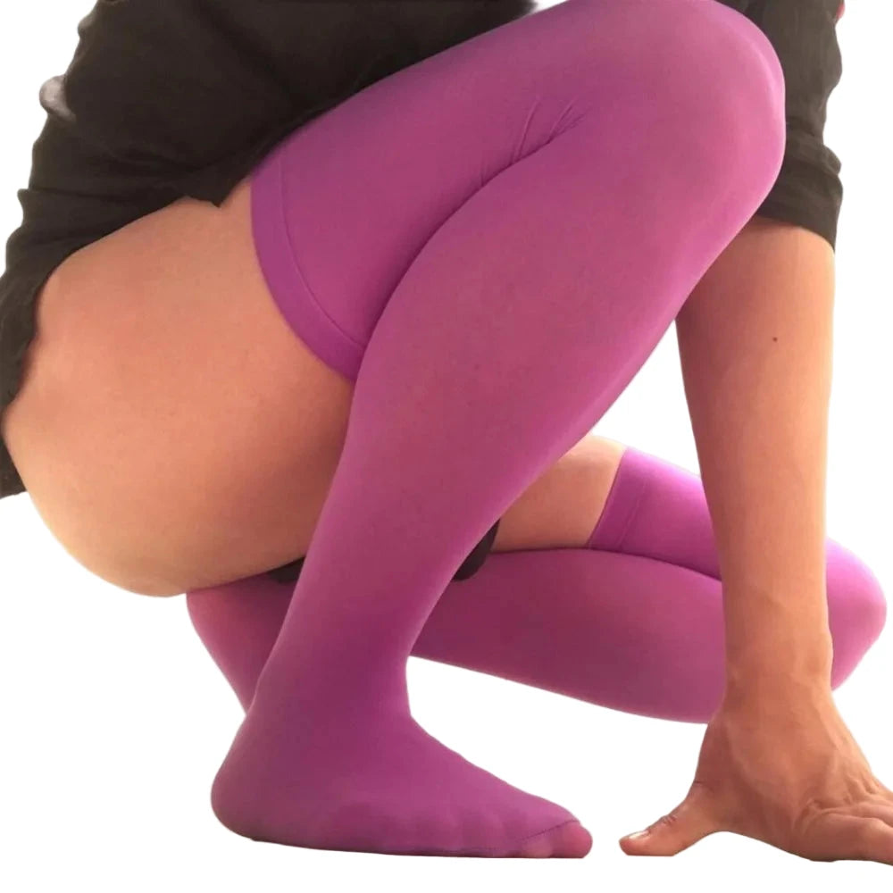 Mens Thigh High Stockings Bold Purple Style