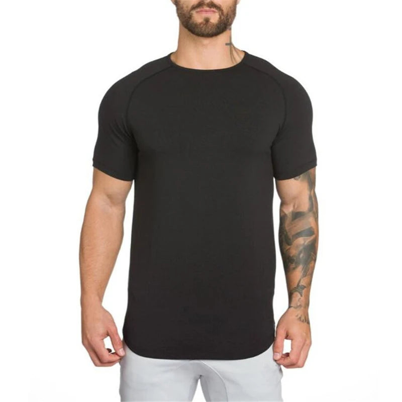 Mens Short Sleeve Hooded Bodybuilding Gym Pullover