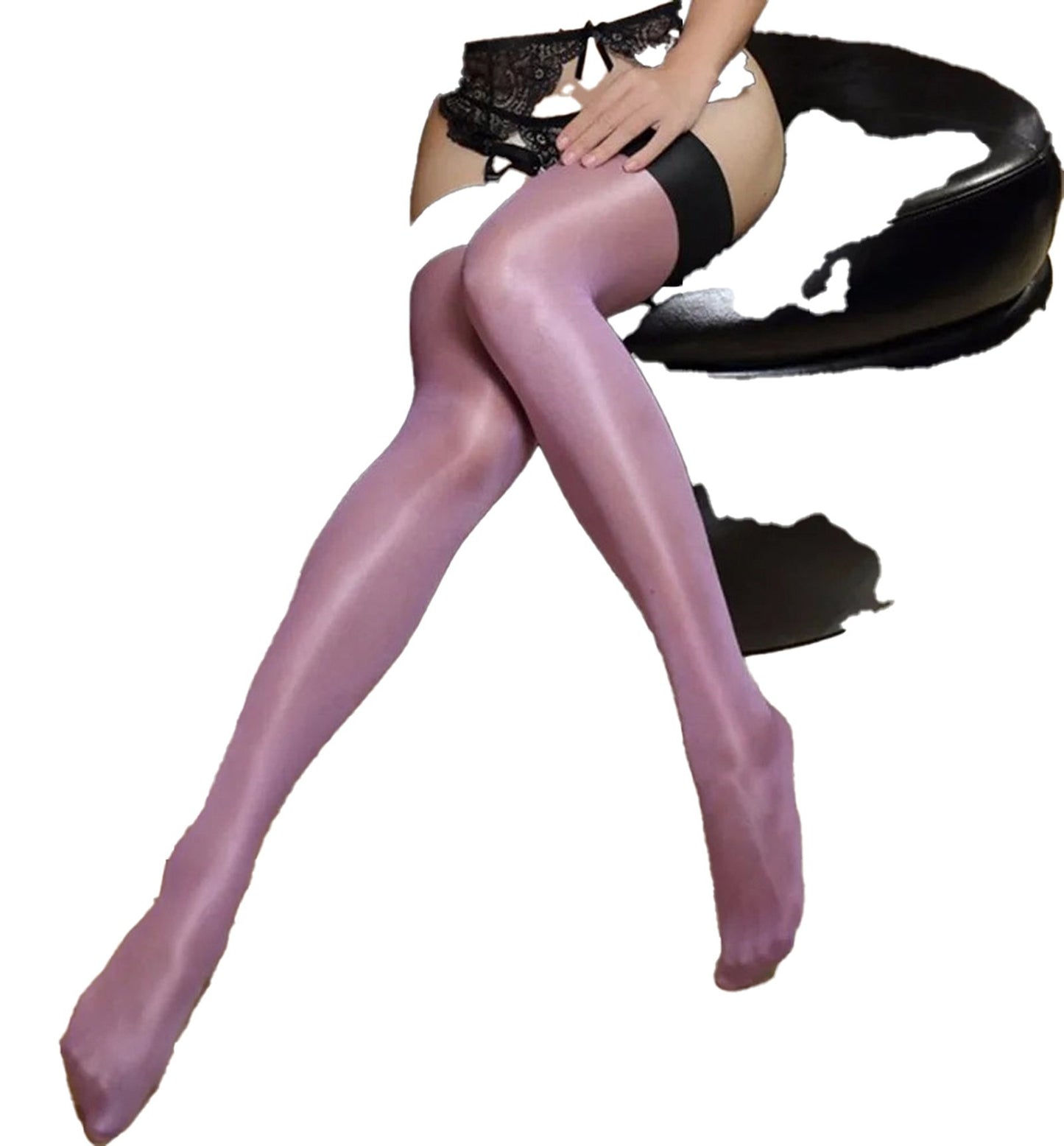 Shiny Thigh High Stockings For Women