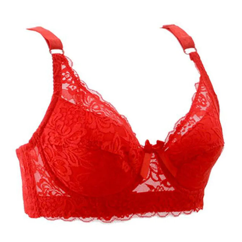 Women Lace Bra Thin Underwire Push Up Lingerie Brassiere