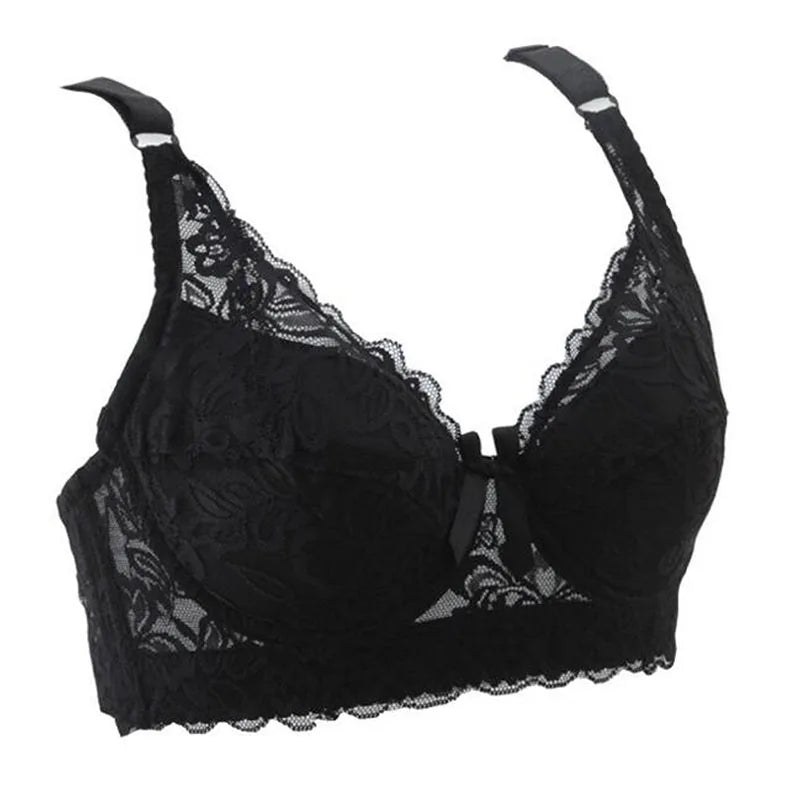 Women Lace Bra Thin Underwire Push Up Lingerie Brassiere