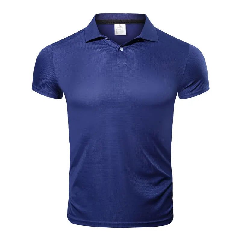 LuckeLadybug men's quick dry polo shirt in navy blue with a modern fit perfect for active wear