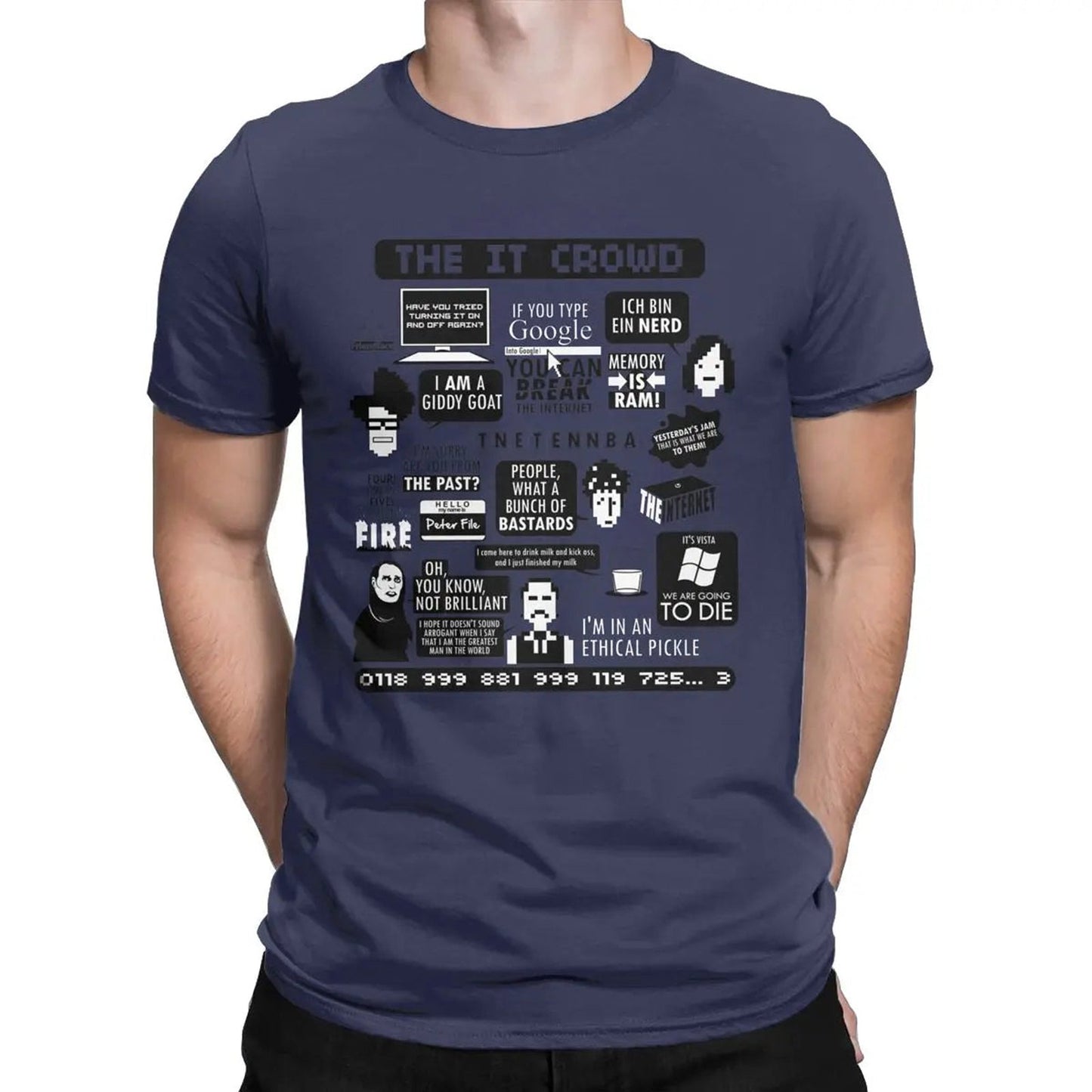 Zoomed In on The IT Crowd Quotes Men's T-Shirt Design