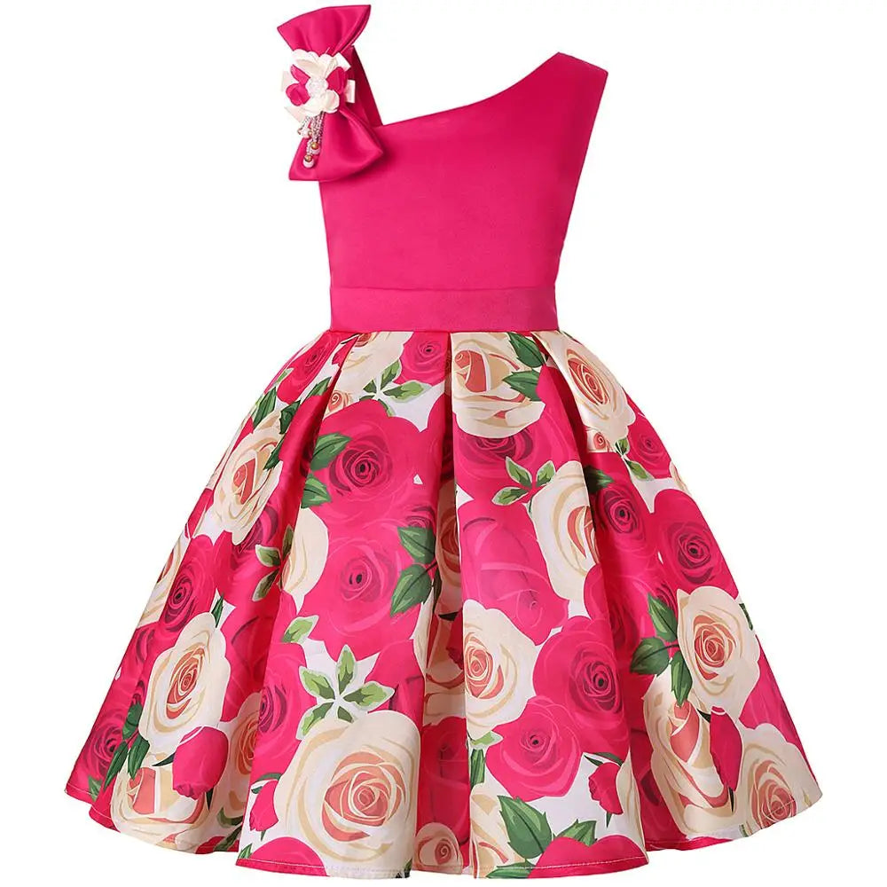 Girls Floral One Shoulder Dress Collection