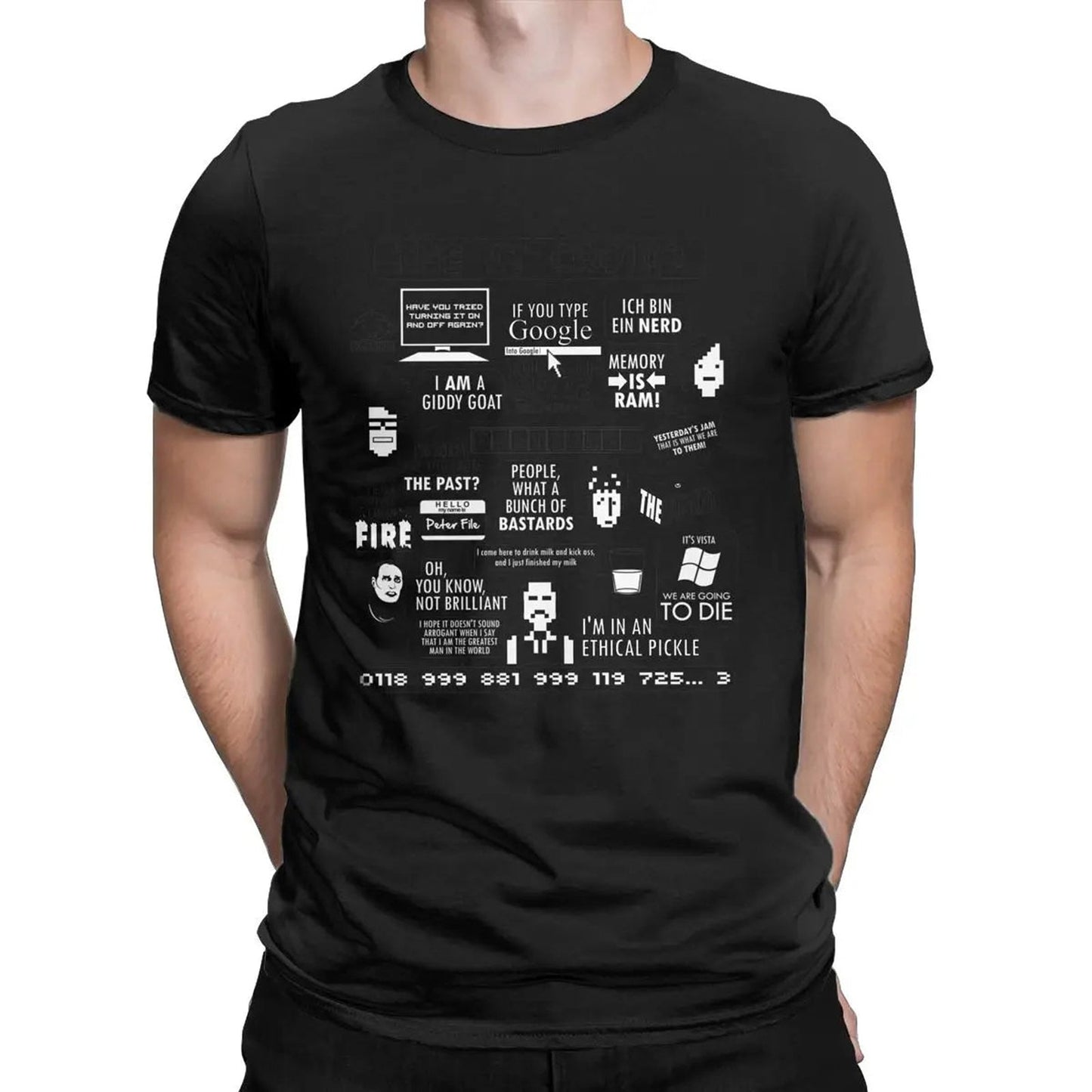 Group of Friends Wearing The IT Crowd Quotes Men's T-Shirt