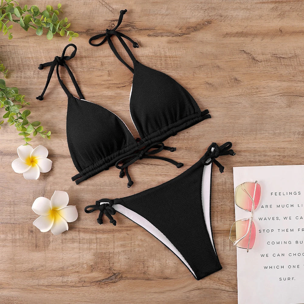 Black Bikini with Adjustable Ties