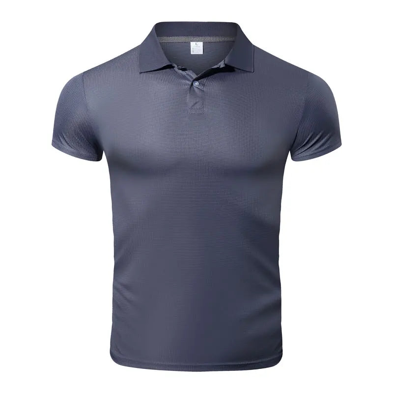 LuckeLadybug LLC men's quick dry polo shirt in navy blue for comfortable casual wear