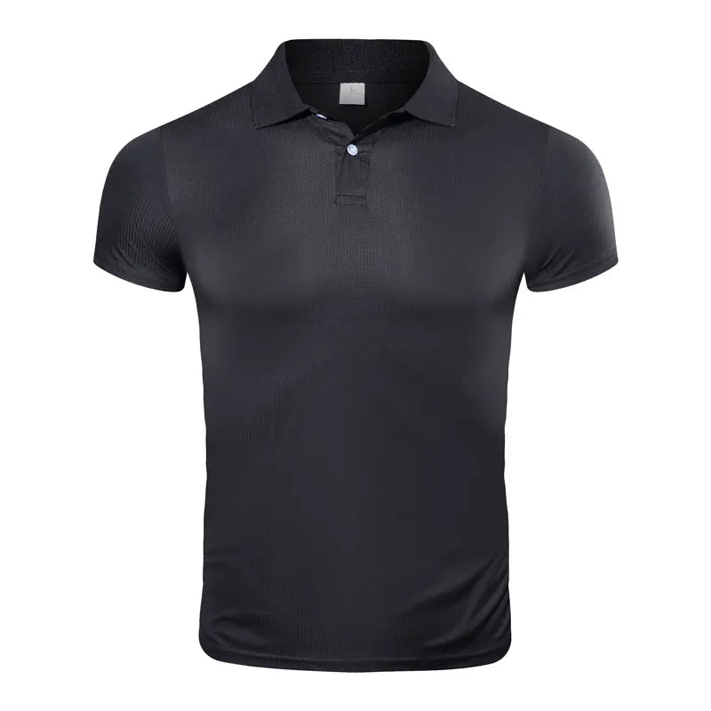 Men's quick dry polo shirt in black, perfect for active wear and casual outings