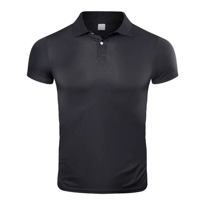 Men's quick dry polo shirt in black, perfect for active wear and casual outings