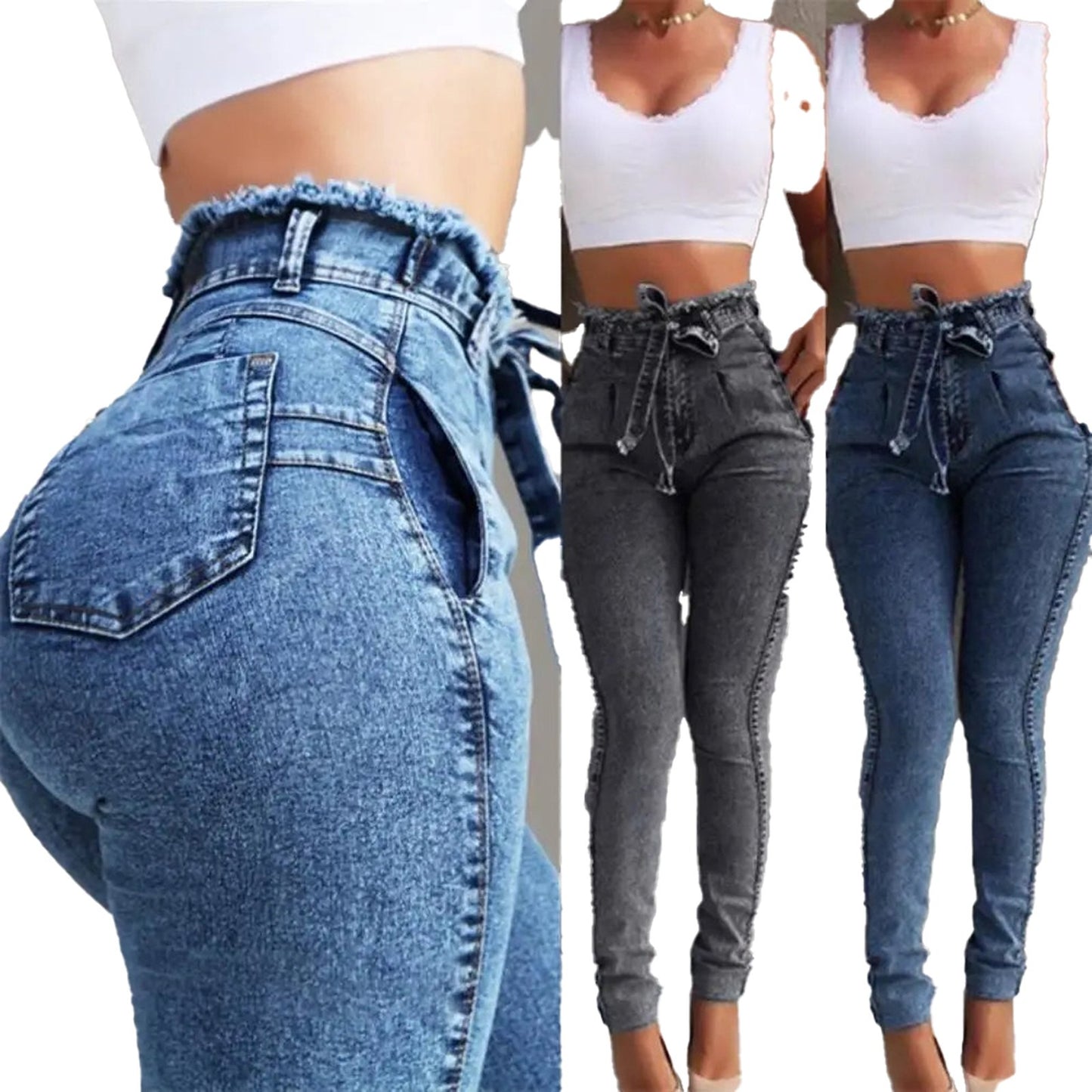 High Waist Skinny Jeans For Women