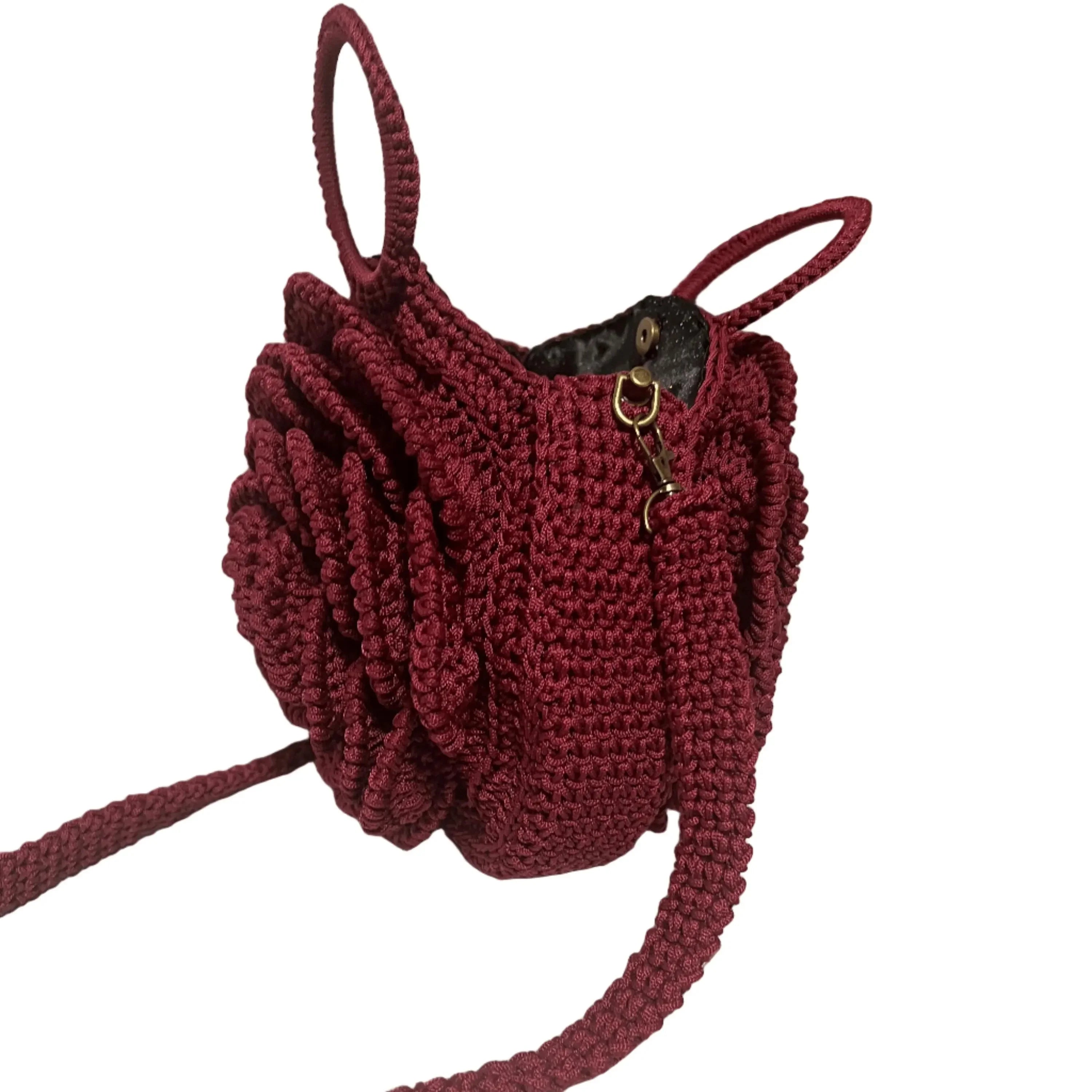 Maasai Rose Artisan Red Crochet Purse