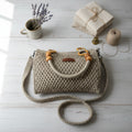 Handmade Beige Crochet Shoulder Bag