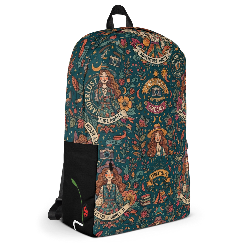 Isla Fisher-Inspired Graphic Print Canvas Backpack