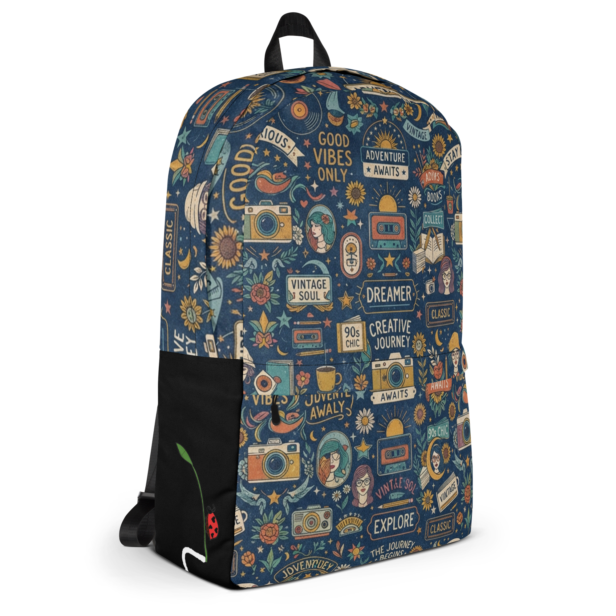 Nostalgic Pop Culture Graphic Canvas Backpack