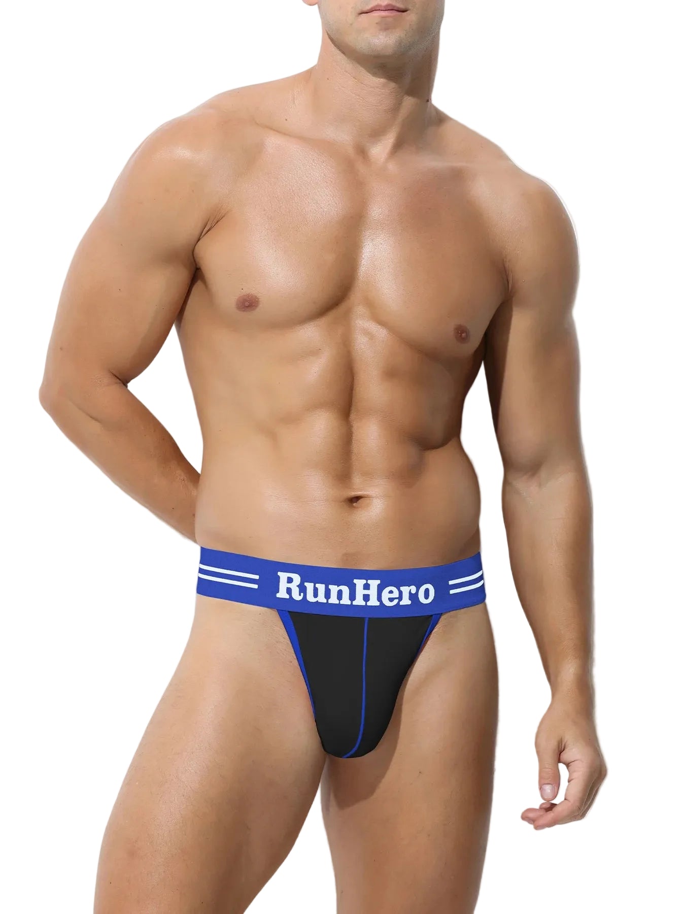 Mens Breathable Solid G - String Underwear with T - Back Elastic Penis Pouch