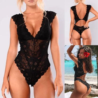 Plus Size Lace Bodysuit Lingerie