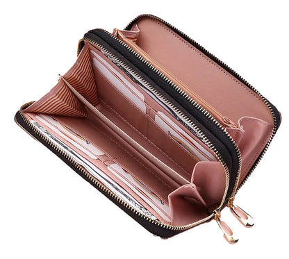 Womens Laser Wallet With Double Zipper