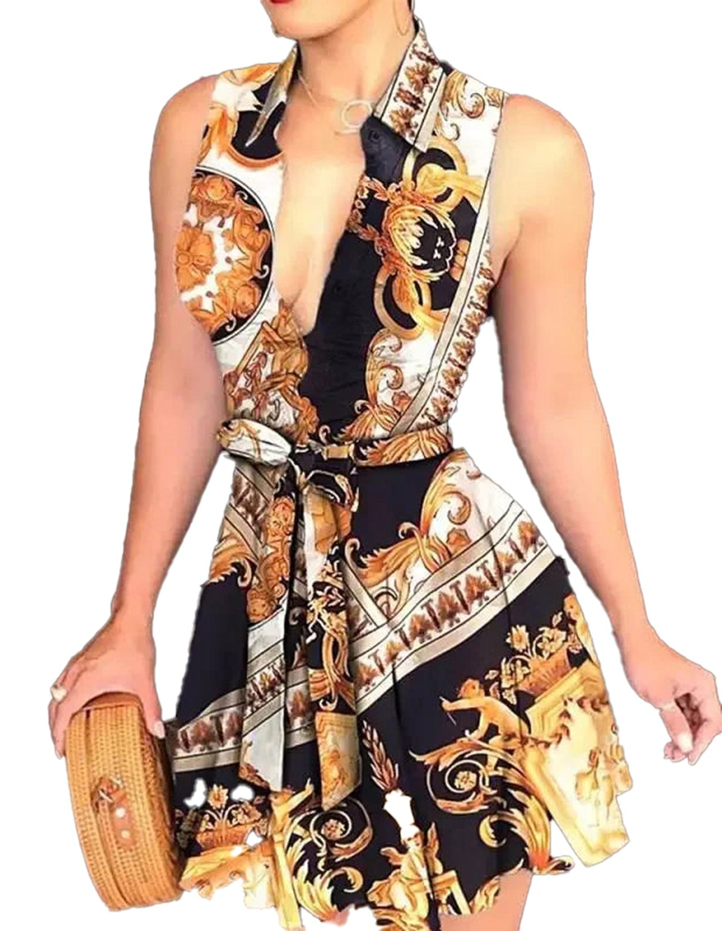 Womens Sleeveless Shirt Dress Chic & Trendy
