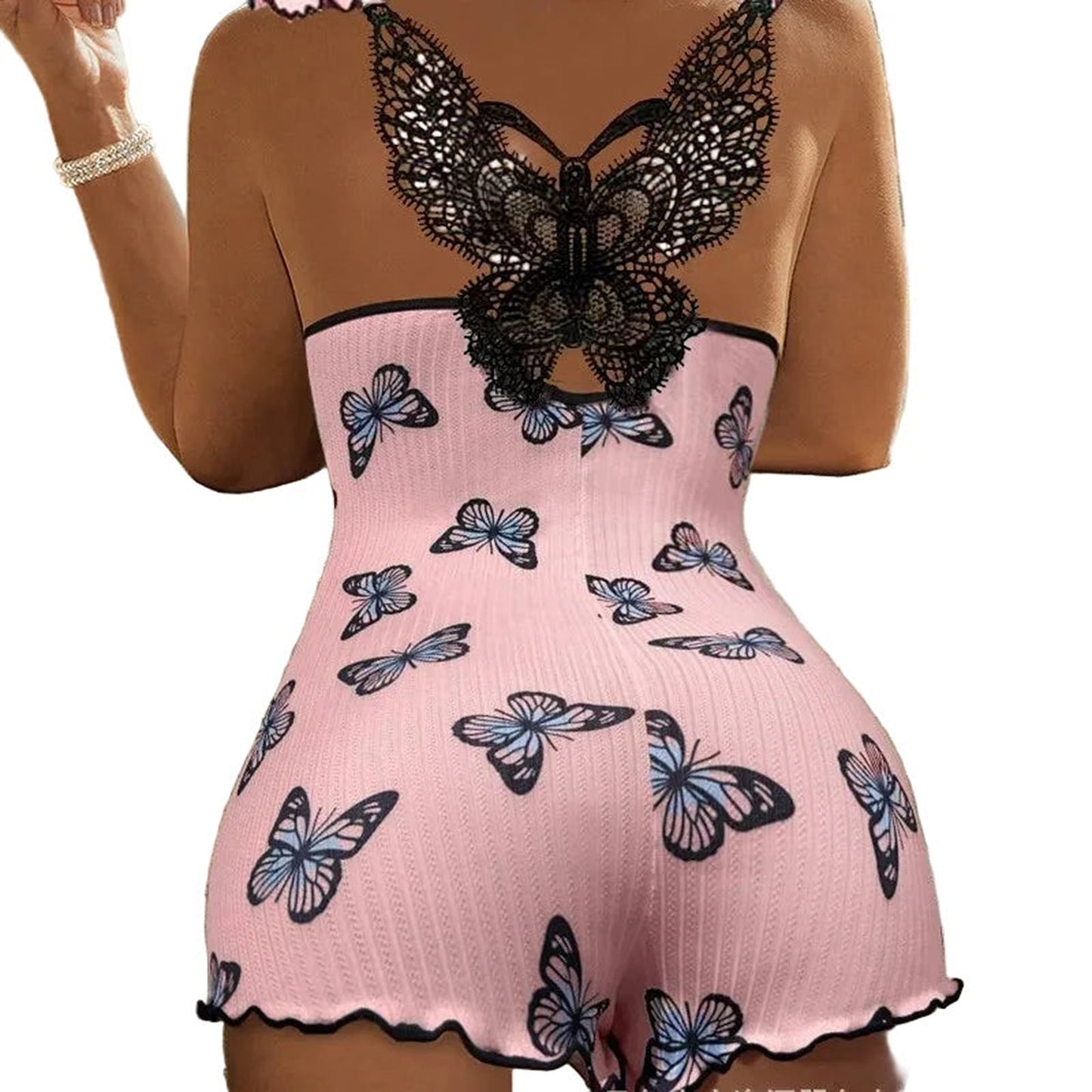 Butterfly Lace Teddy Bodysuit For Women
