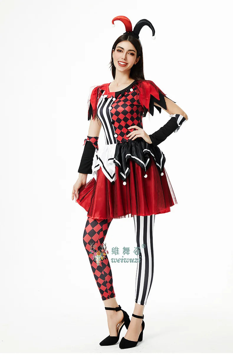 Halloween Costume: Red & Black Jester Set