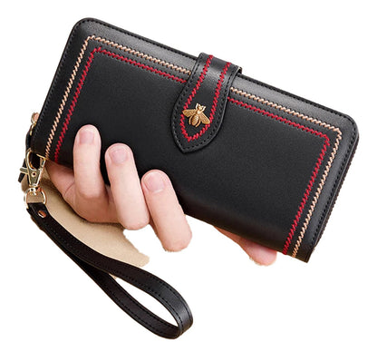 Genuine Leather Womens Wallet Wristlet