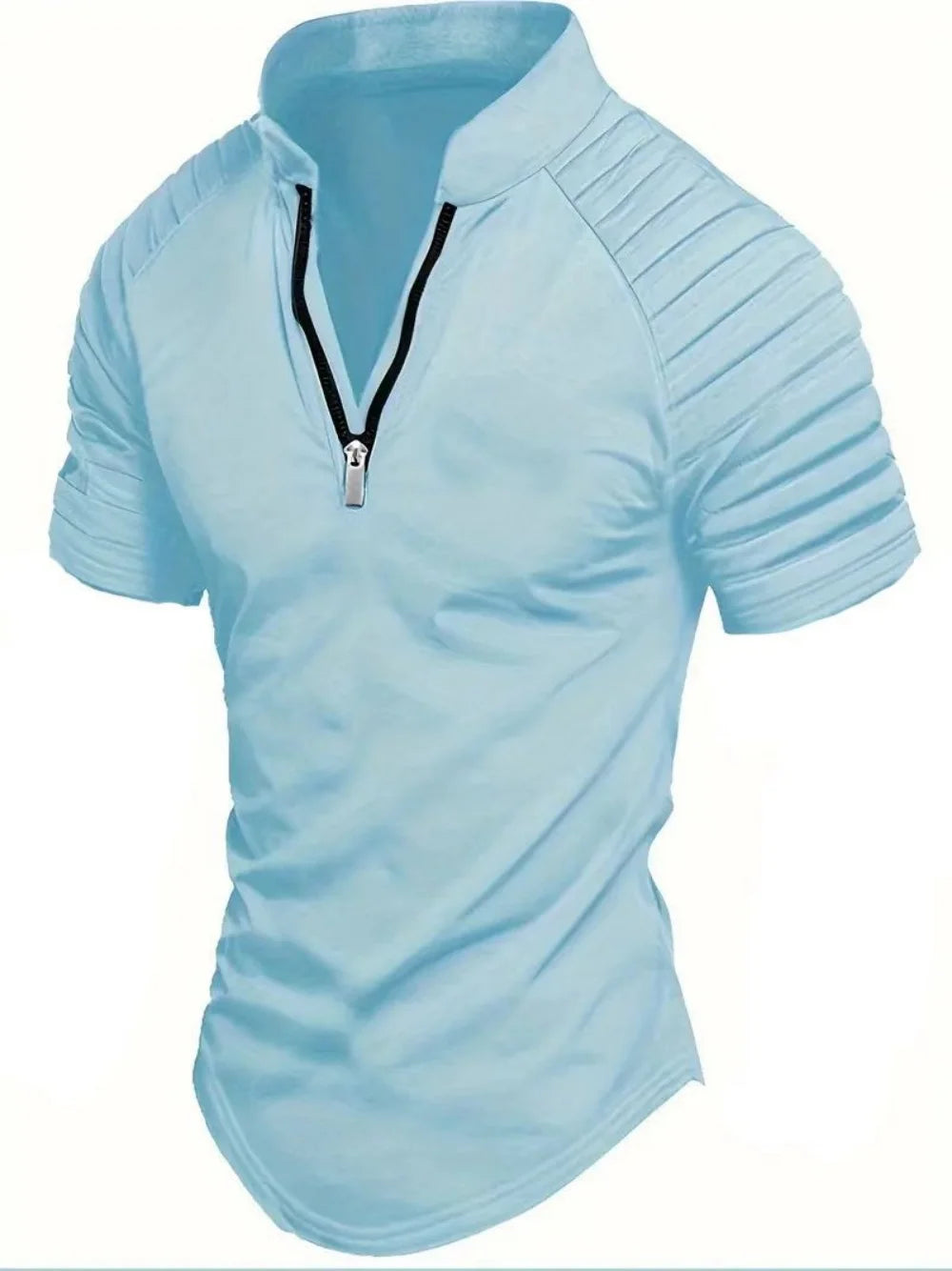 Mens Solid Color Polo Shirt Stylish Fit