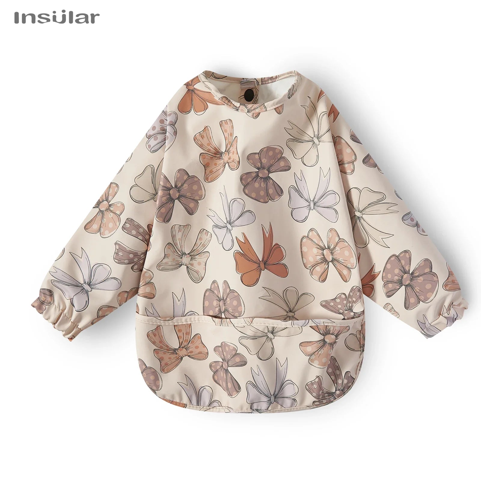 Cute Cartoon Animal Waterproof Long Sleeve Toddler Feeding Smock Bib