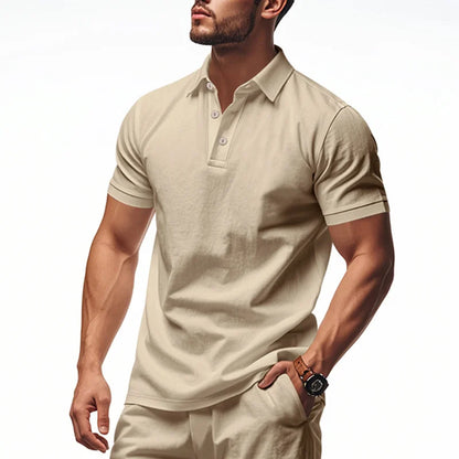 Mens Solid Color Polo Shirt Trendy Style