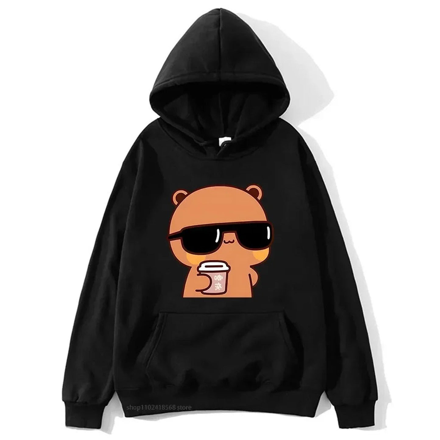 Side View of Kawaii Couple Hoodies - Bubu & Dudu Sweatshirt