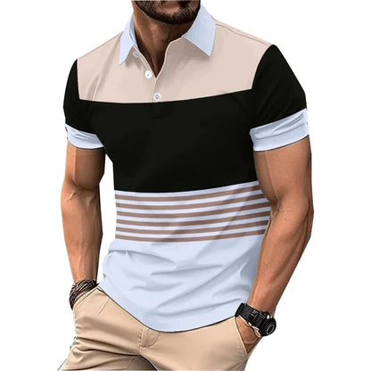 Mens Summer Polo Shirt Trendy Comfort
