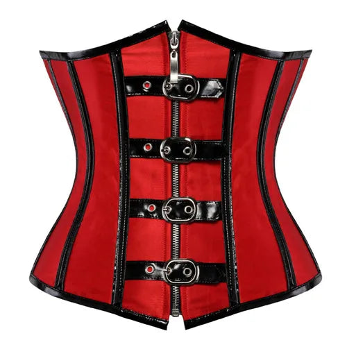 Gothic Lace - Up Corset in Red and Black