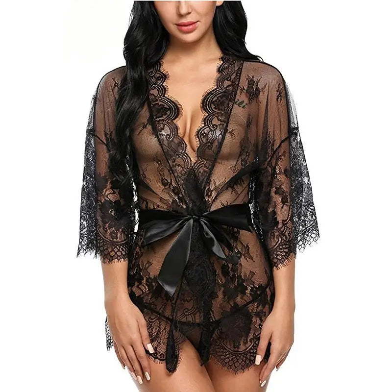 Purple Lace Babydoll Lingerie Set