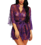 Purple Lace Babydoll Lingerie Set