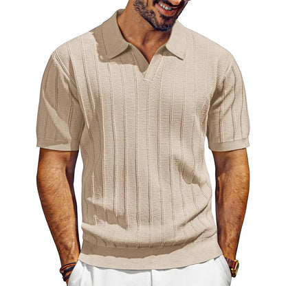 Mens Casual Knitted Polo Shirt Stylish Fit